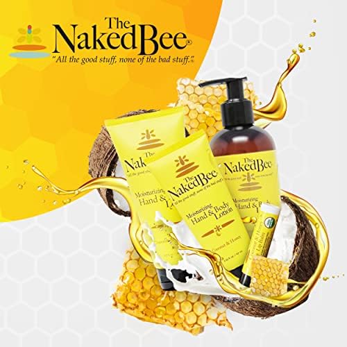 The Naked Bee crema manos envase-8oz muestra tamaño práctico para uso diario.