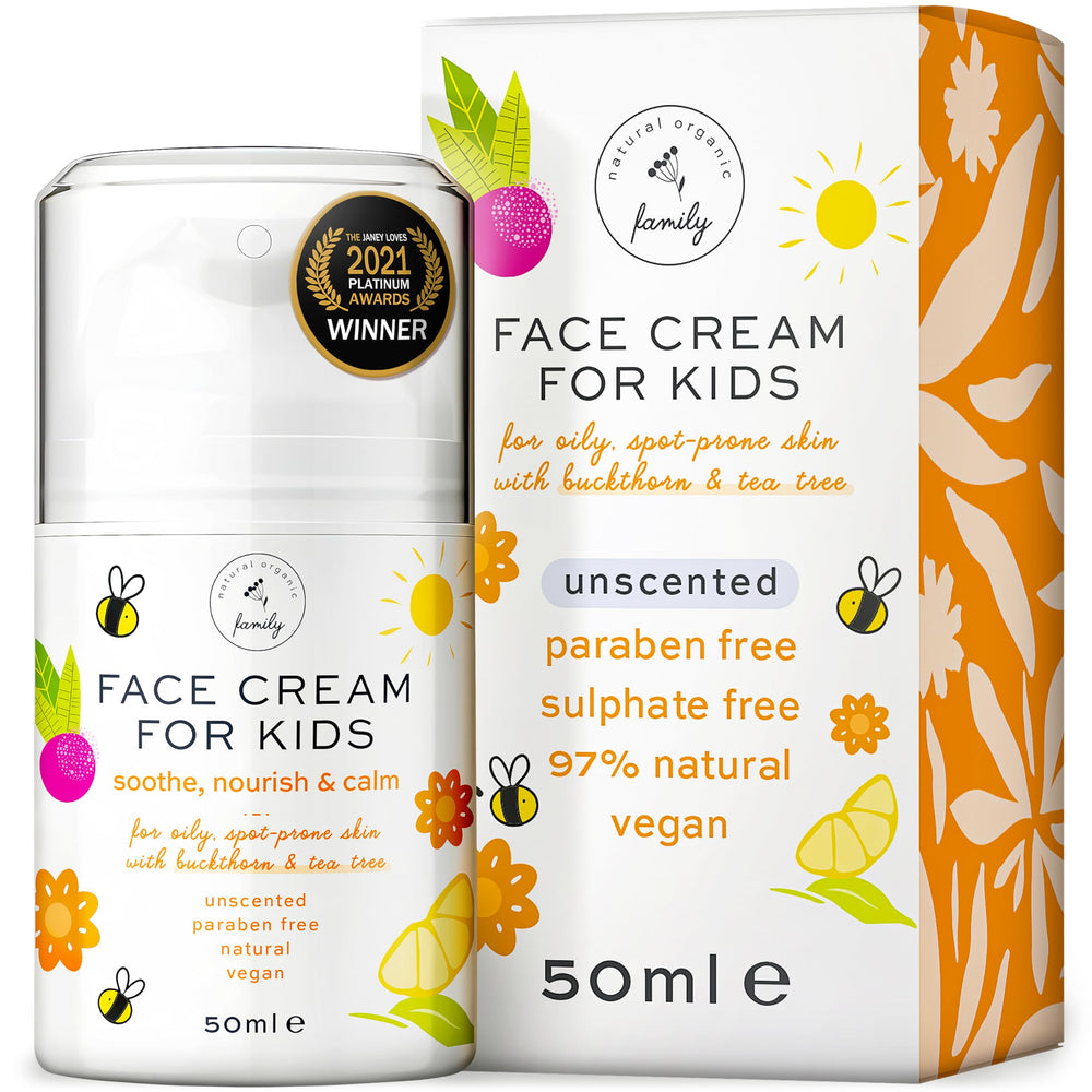 The Natural and Organic Family crema infantil en botella, hidratación suave.