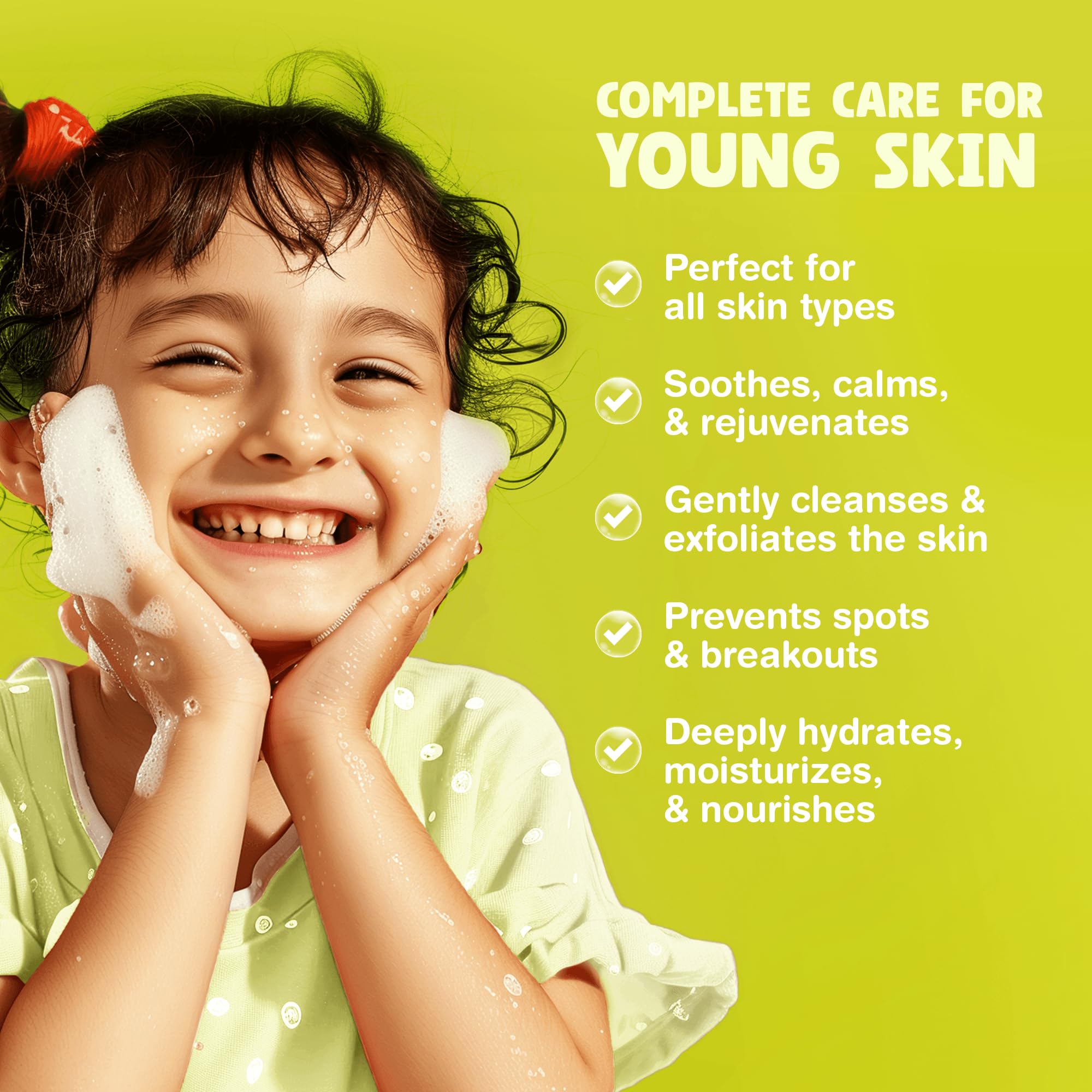 Pump dispense of The Natural and Organic Family Kids Foaming Face Wash for easy daily use