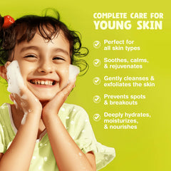Pump dispense of The Natural and Organic Family Kids Foaming Face Wash for easy daily use