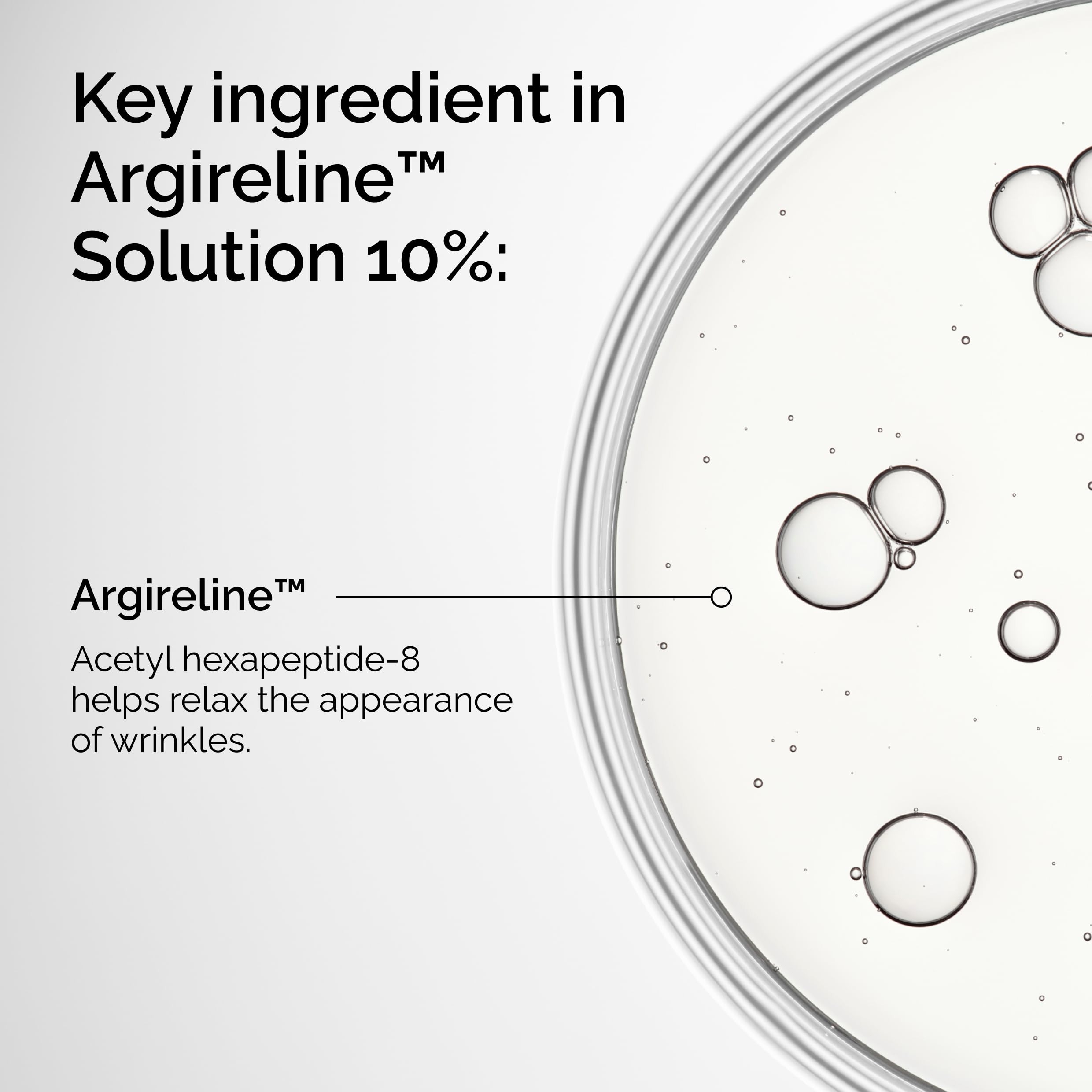 The Ordinary Argireline 10% reduces eye area lines for a refreshed appearance