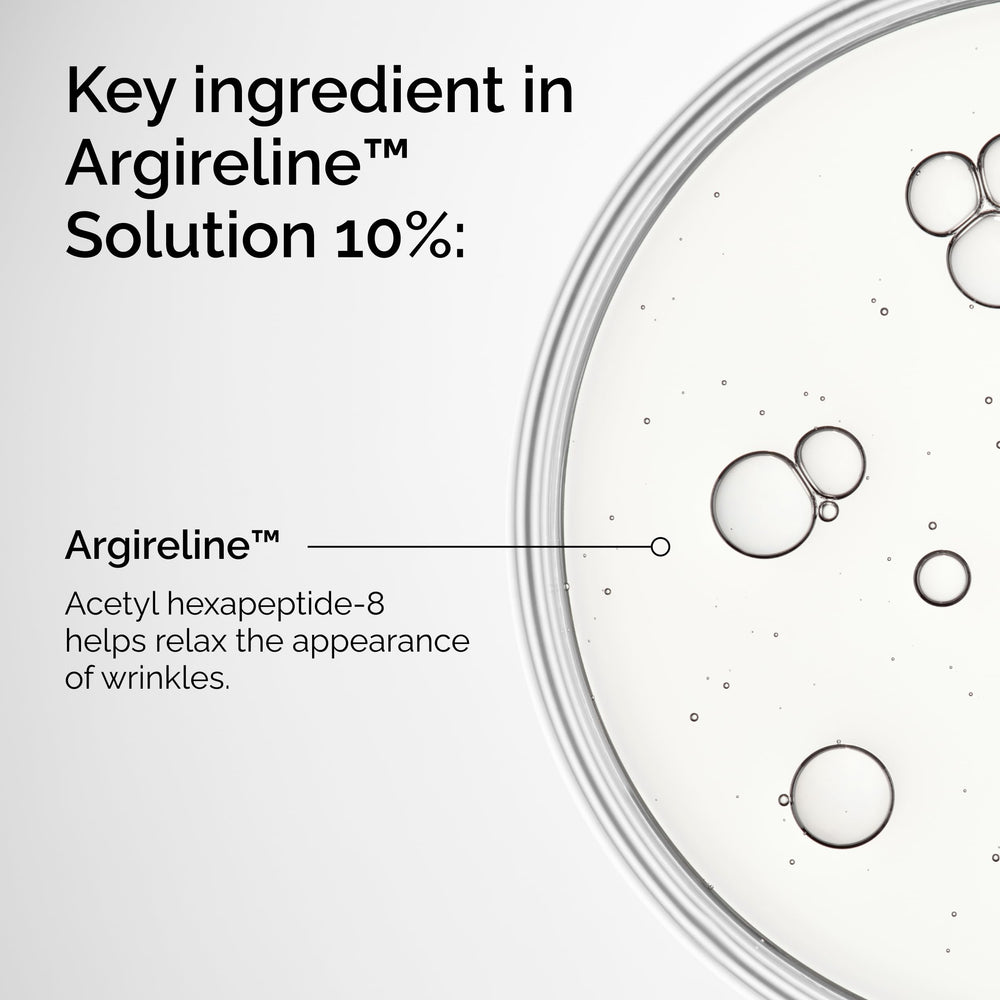 The Ordinary Argireline 10% reduces eye area lines for a refreshed appearance