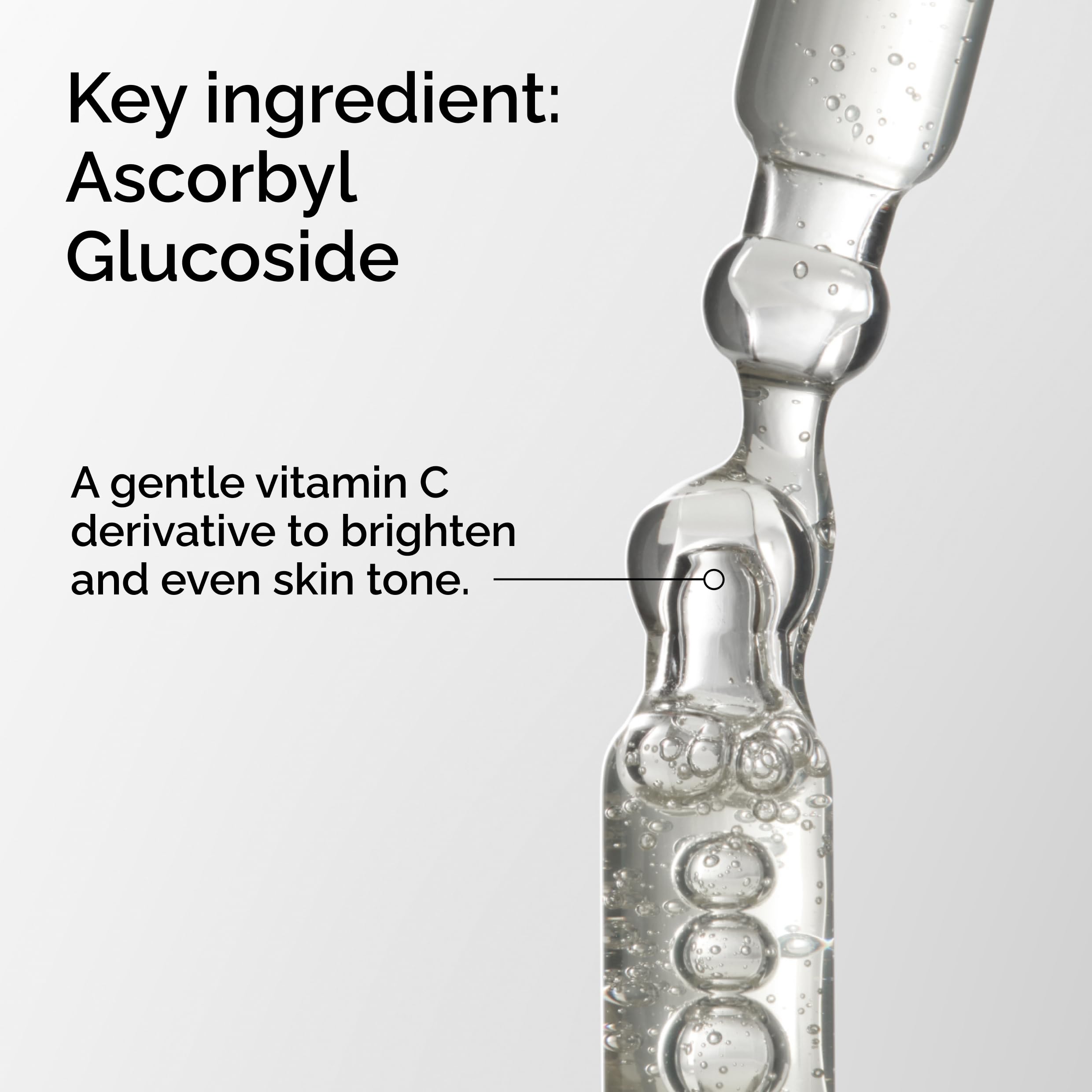 The Ordinary Ascorbyl Glucoside Solution 12% — etiqueta detalle para conocer beneficios antioxidantes.