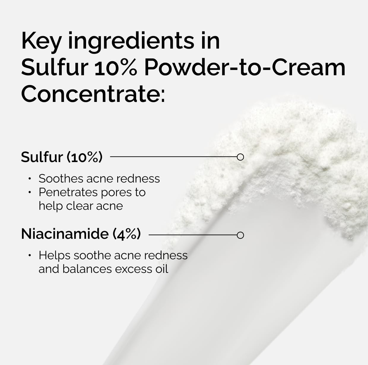 The Ordinary azufre coloidal al 10% para descongestionar poros y absorber grasa.
