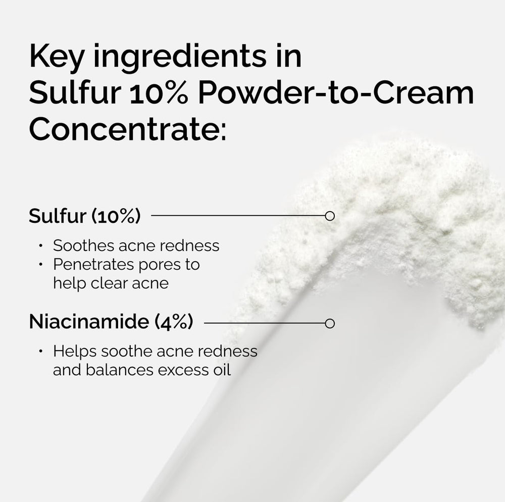 The Ordinary azufre coloidal al 10% para descongestionar poros y absorber grasa.