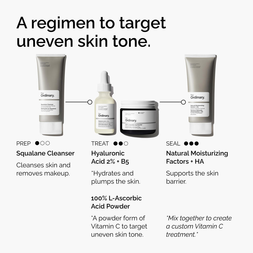 The Ordinary logo on packaging indicating trusted vitamin C product.