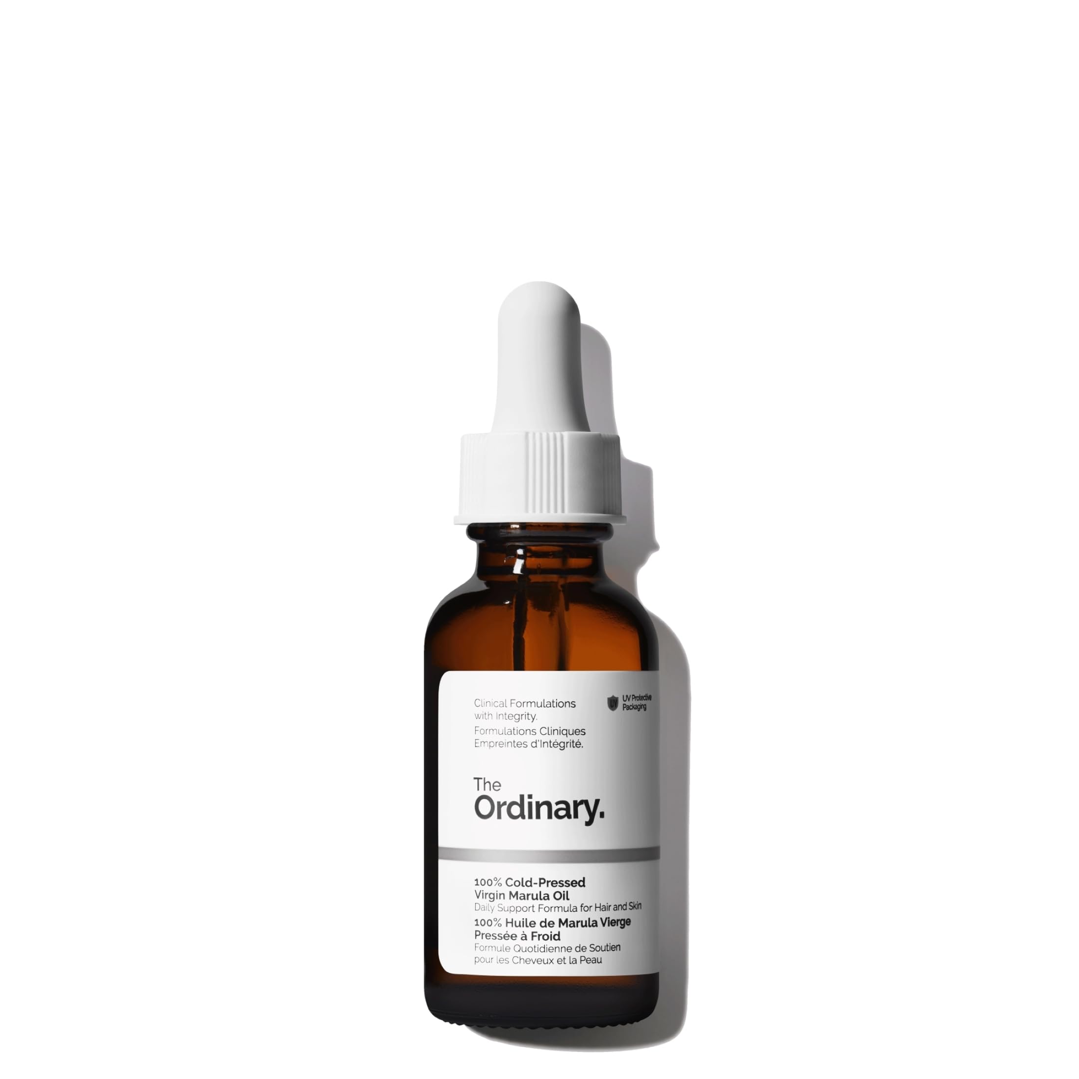 The Ordinary aceite de Marula en botella, hidratación suave para la piel.