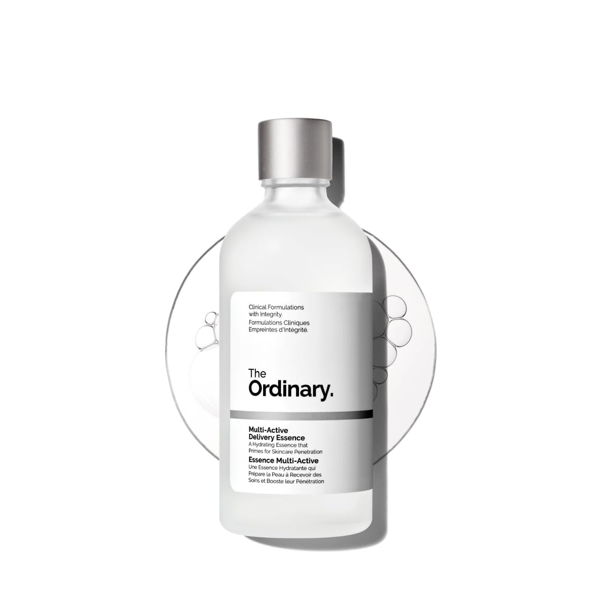 The Ordinary Multi-Active Delivery Essence en botella, hidratación rápida para la piel.