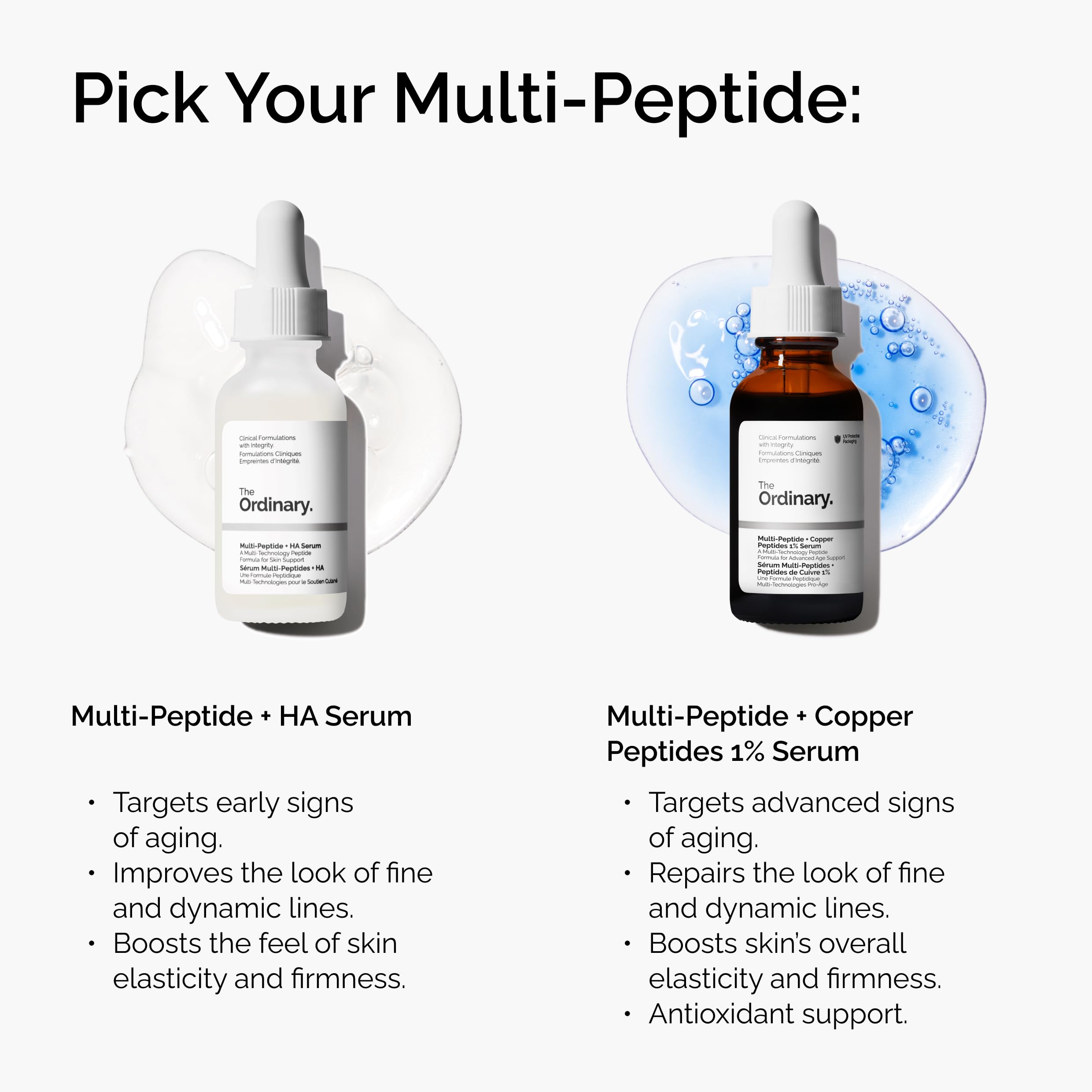The Ordinary serum texture close-up shows lightweight hydration for daily routines.