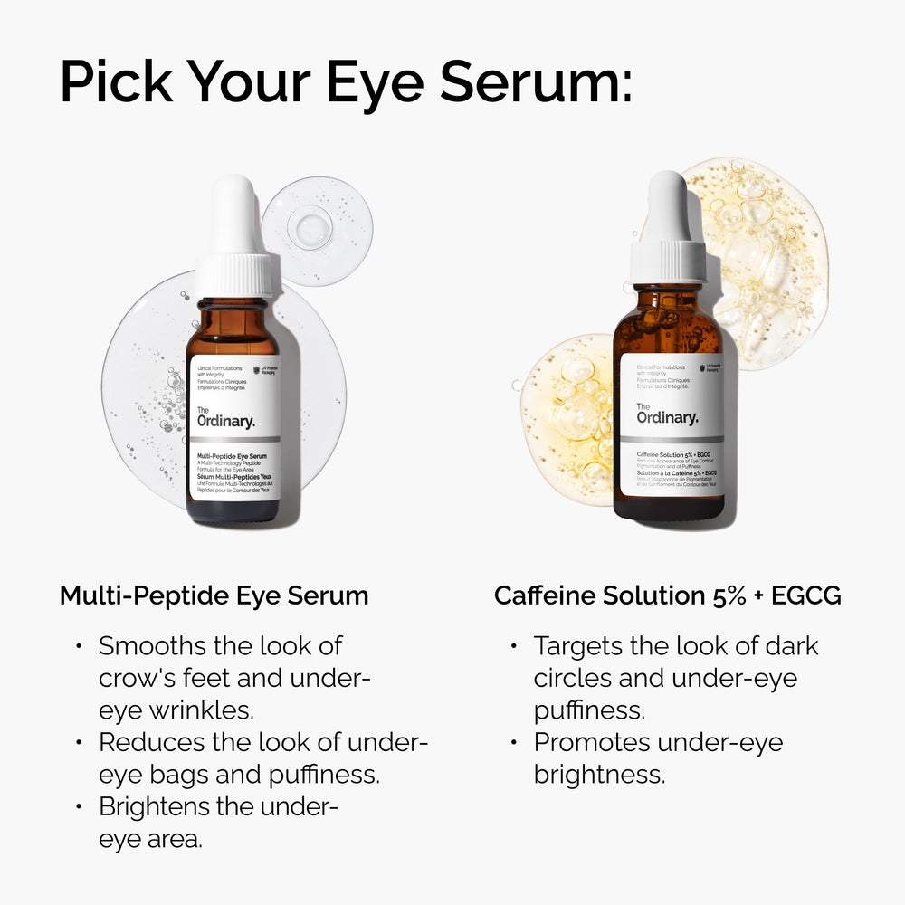 The Ordinary eye serum application close-up emphasizing hydration for delicate skin.