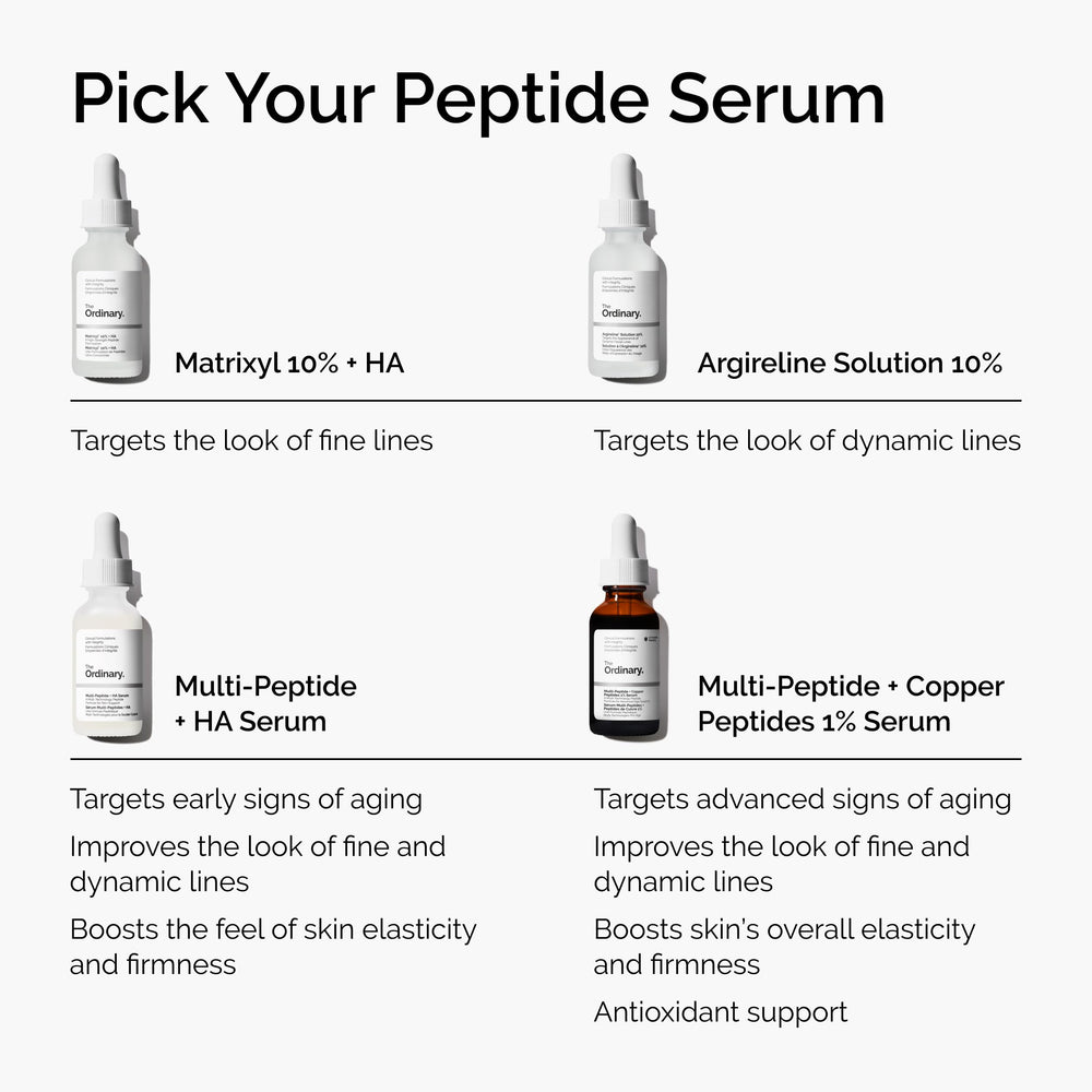 rutina nocturna con The Ordinary Multi-Peptide + HA para elasticidad.