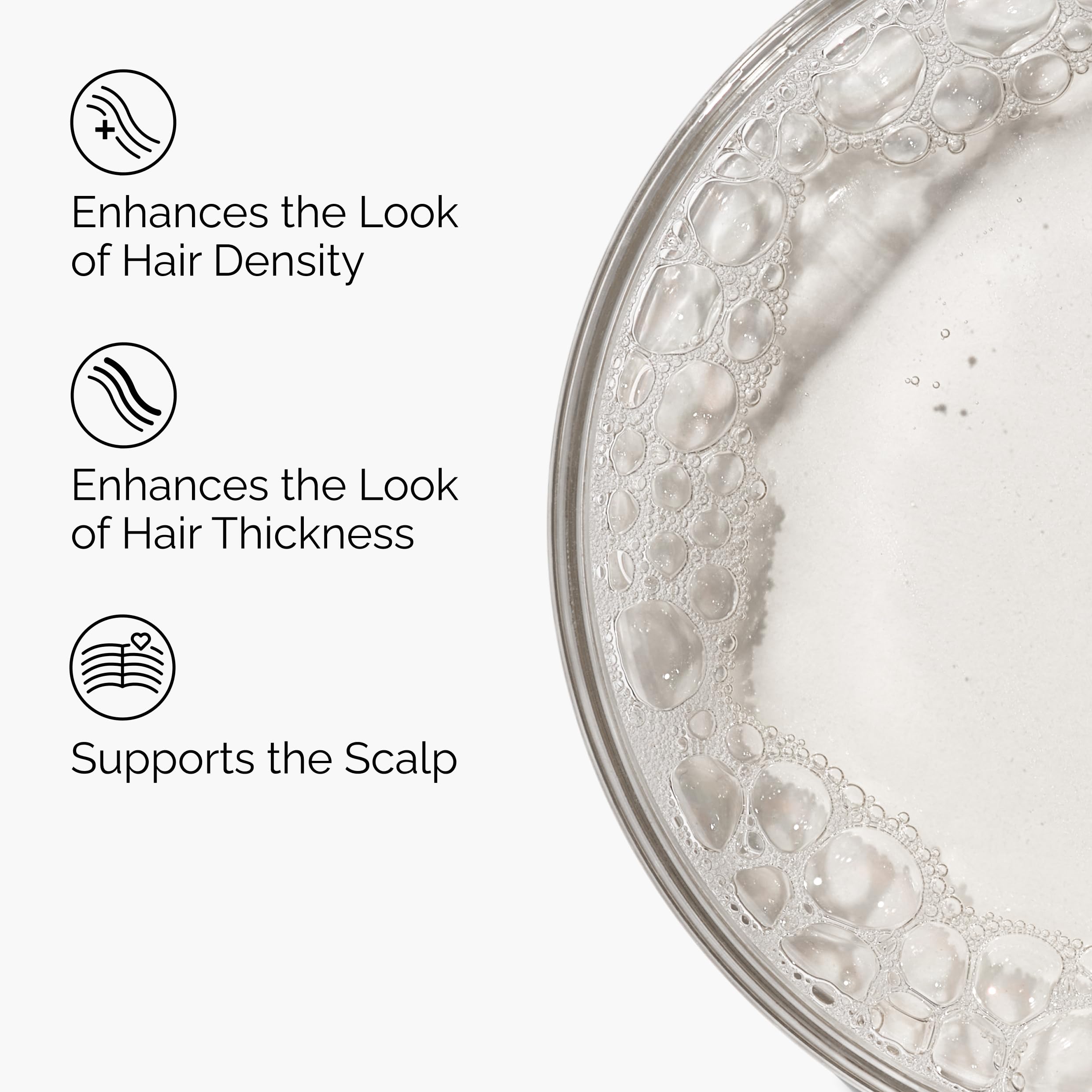 Texture detail showing lightweight formula ideal for dry scalp.