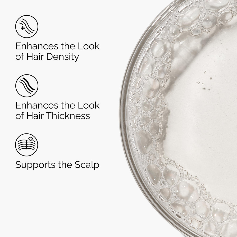 Texture detail showing lightweight formula ideal for dry scalp.