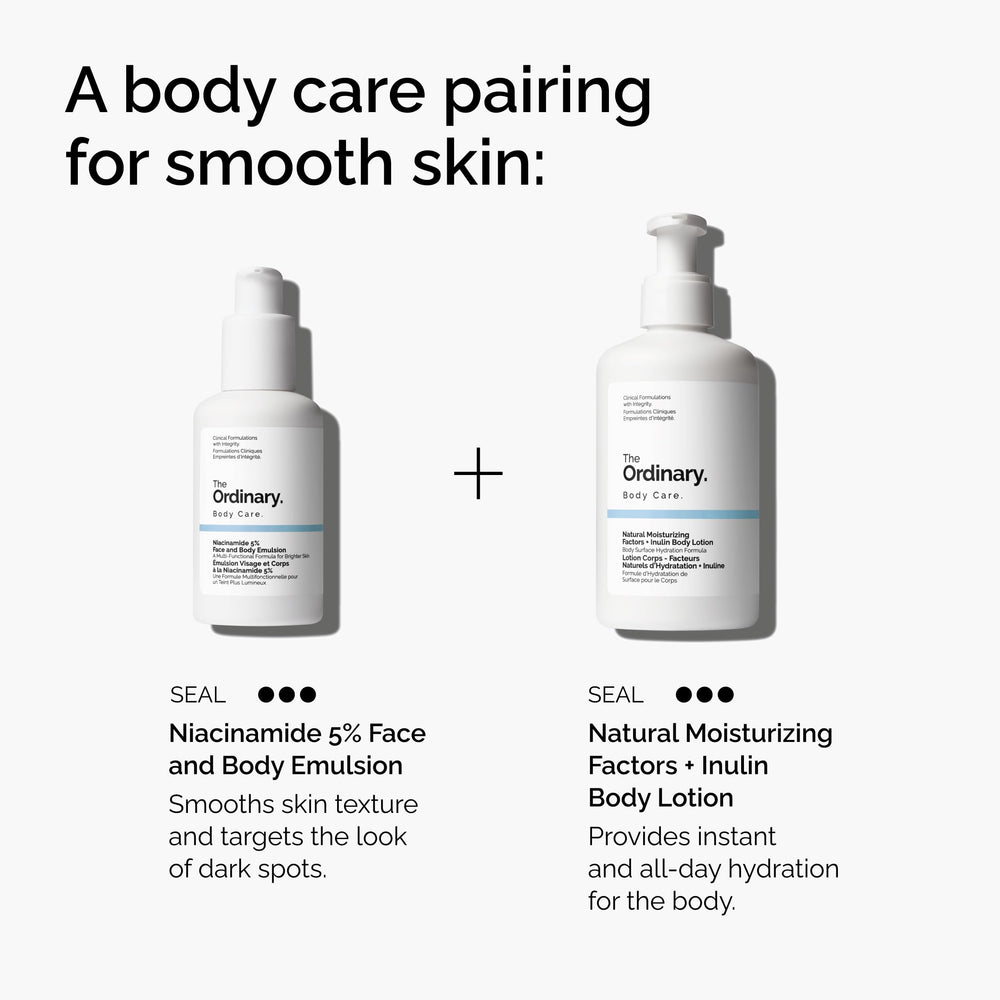 The Ordinary Niacinamide 5% mejora suavidad en cuello y brazos para tono más uniforme.