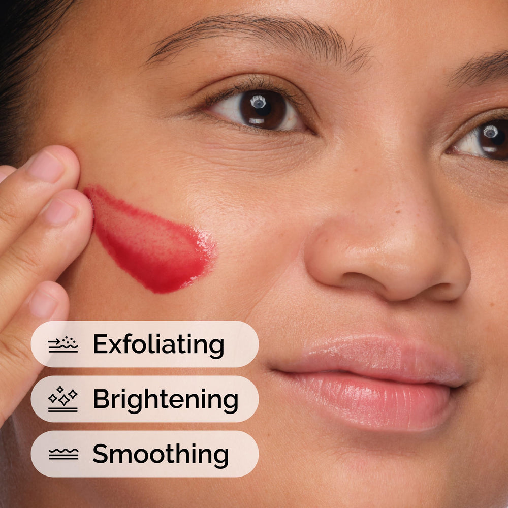 The Ordinary Peeling Solution being applied evenly across the face and neck.