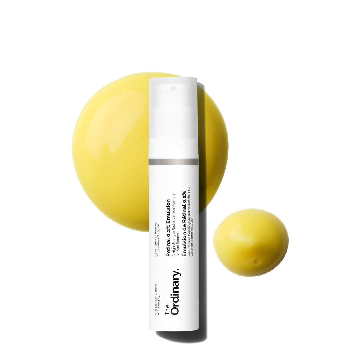 The Ordinary Retinal 0.2% Emulsión: botella para uso nocturno y cuidado de líneas.