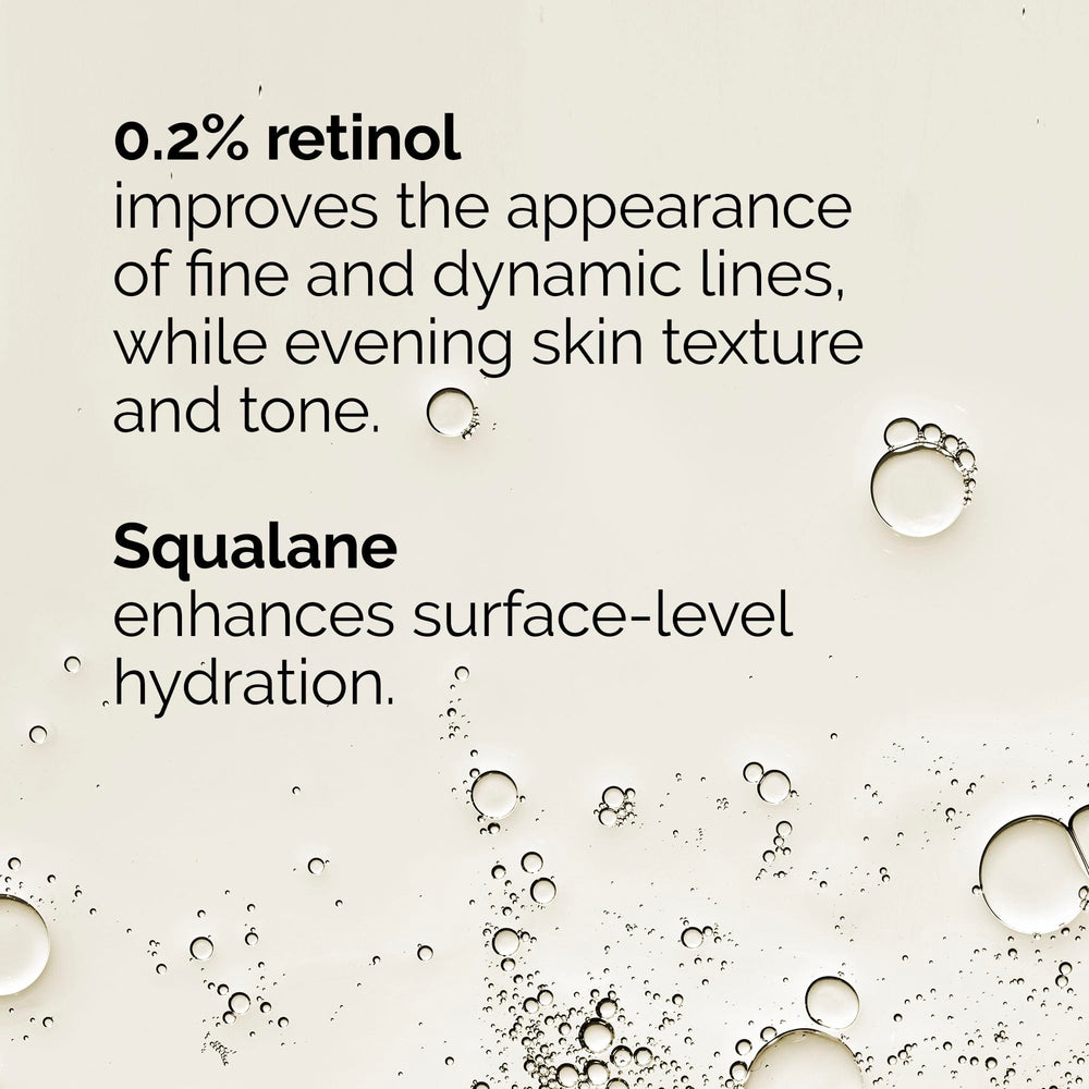 The Ordinary Retinol 0.2% in Squalane serum texture seen as hydrating oil