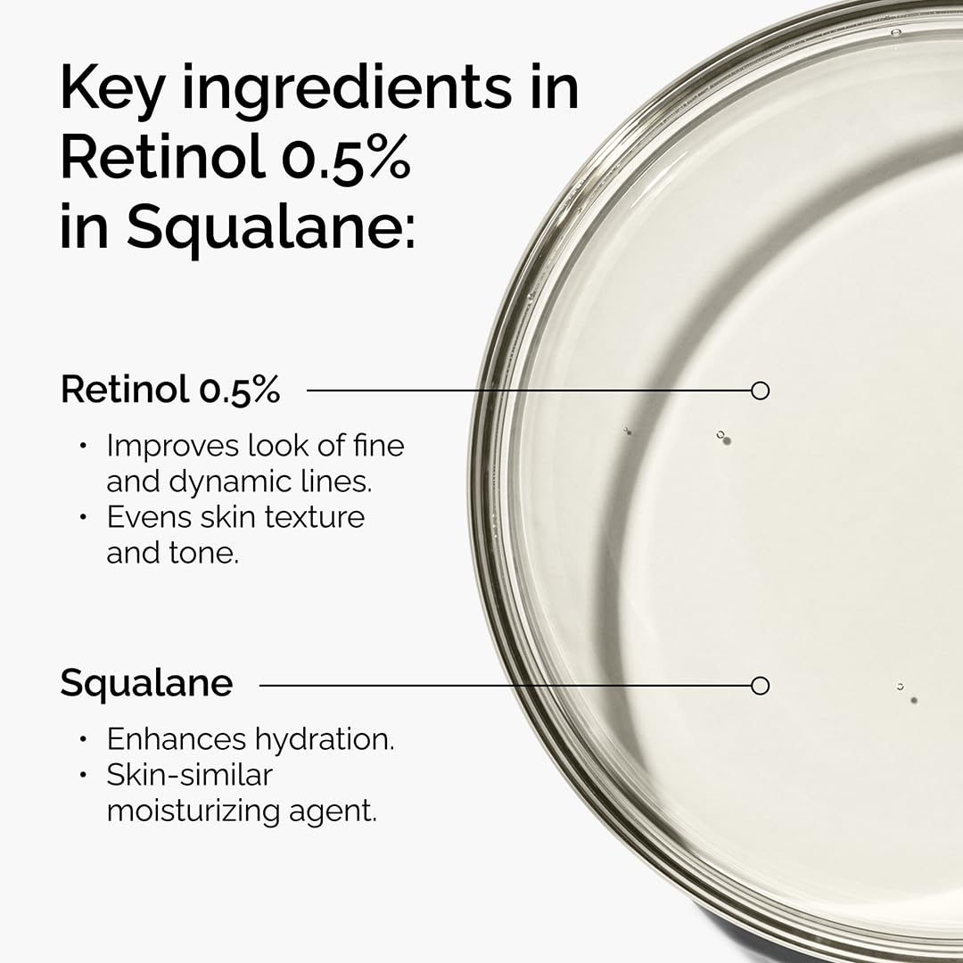 The Ordinary Retinol 0,5% en Escualano: gotero facilita la aplicación de unas gotas
