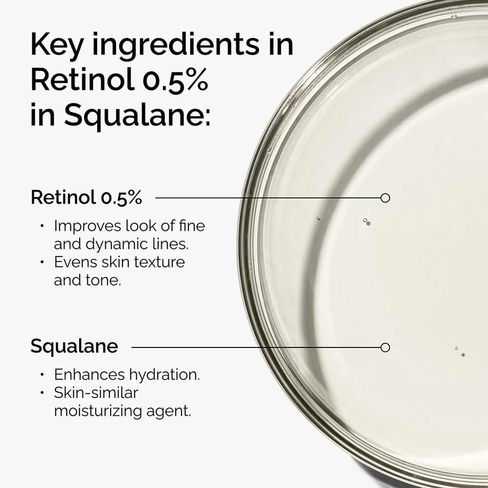 The Ordinary Retinol 0,5% en Escualano: gotero facilita la aplicación de unas gotas