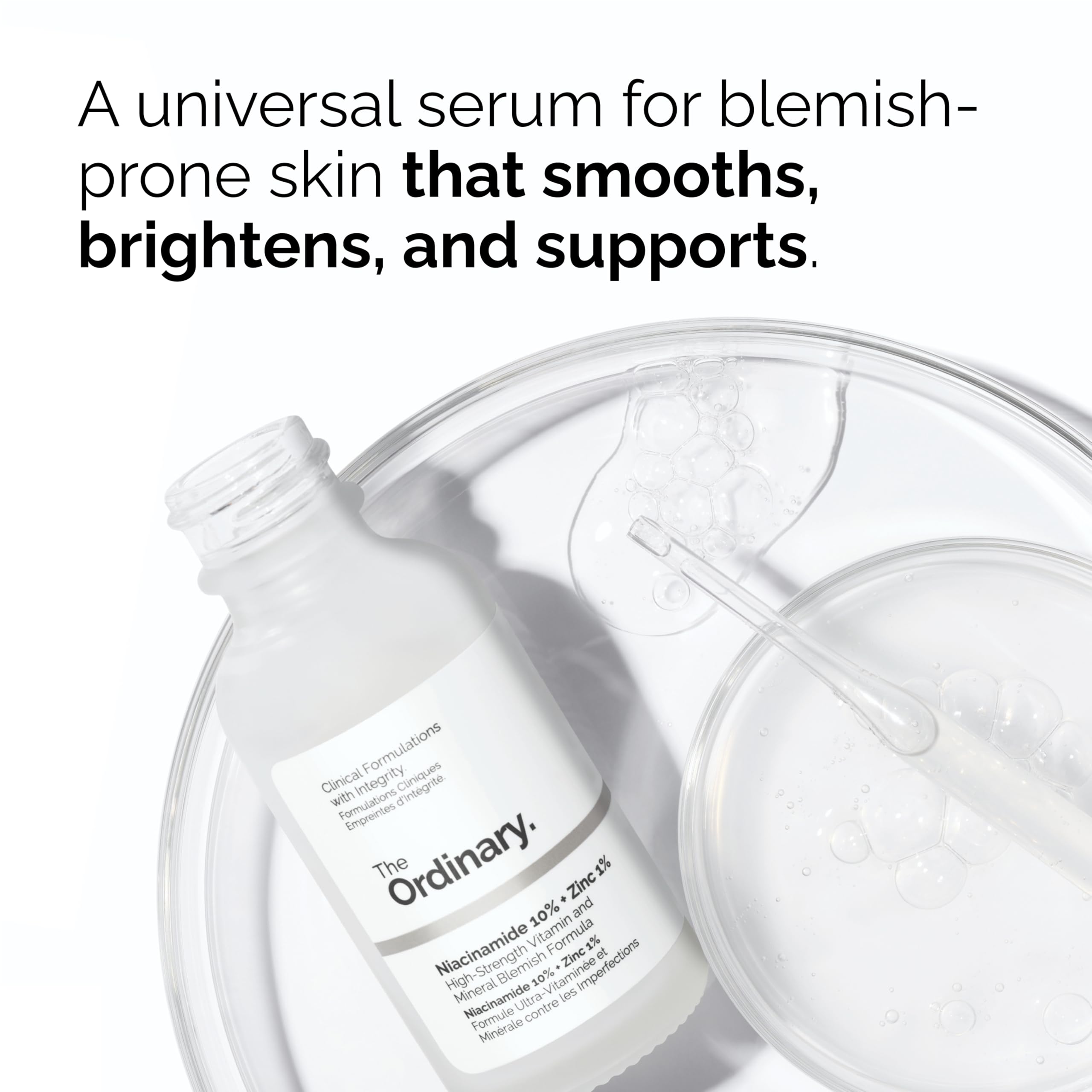 The Ordinary caffeine solution bottle highlights eye-area refreshment and focus
