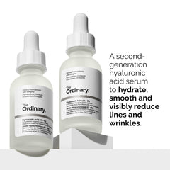 The Ordinary Serum Favorites Set hyaluronic acid bottle with dropper for easy application