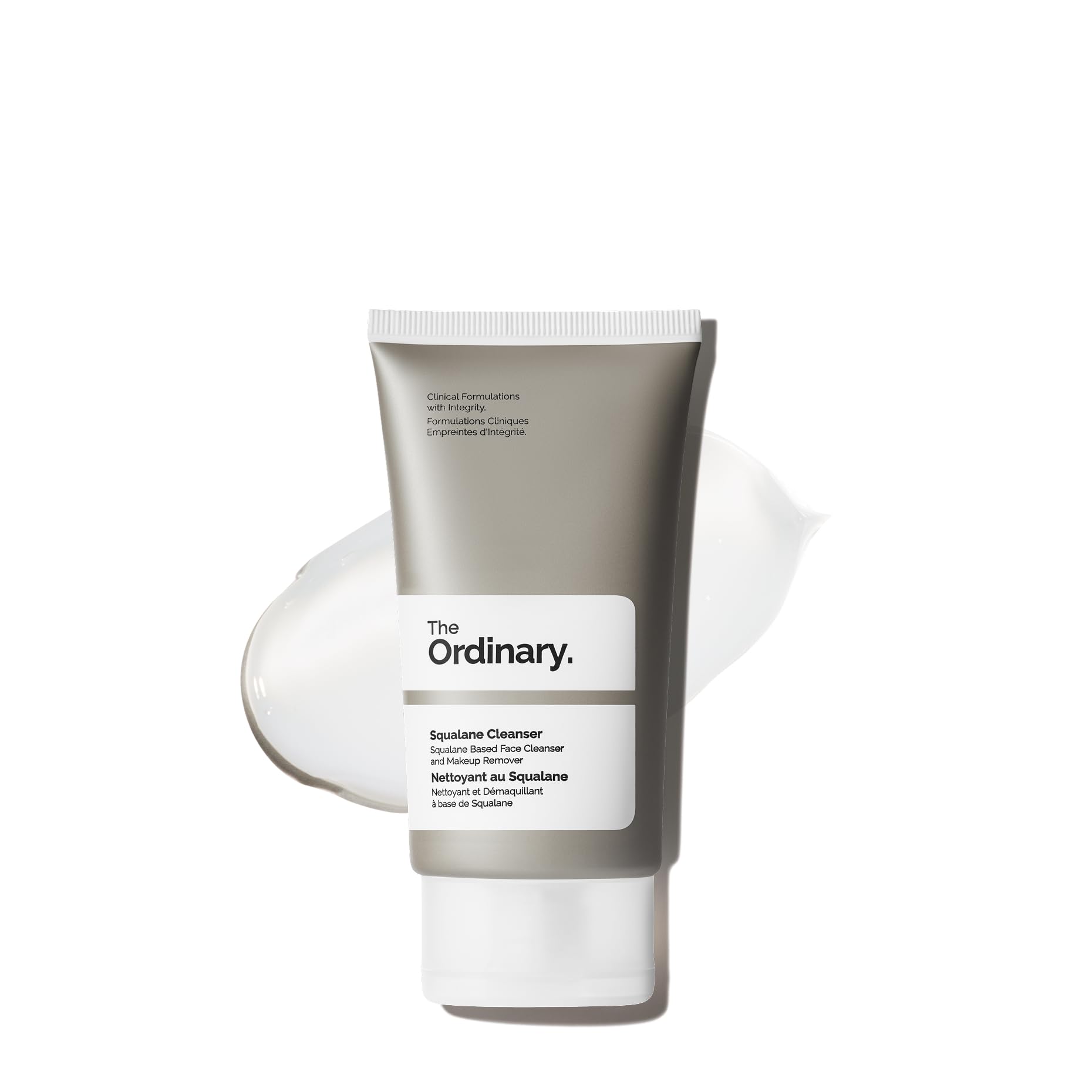 The Ordinary Squalane Cleanser, botella de viaje para limpieza suave y humectante.