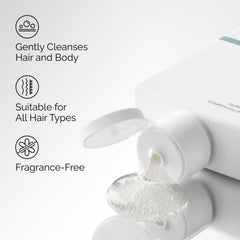 The Ordinary Sulphate 4% Cleanser: aplicación en pelo y piel con textura ligera.