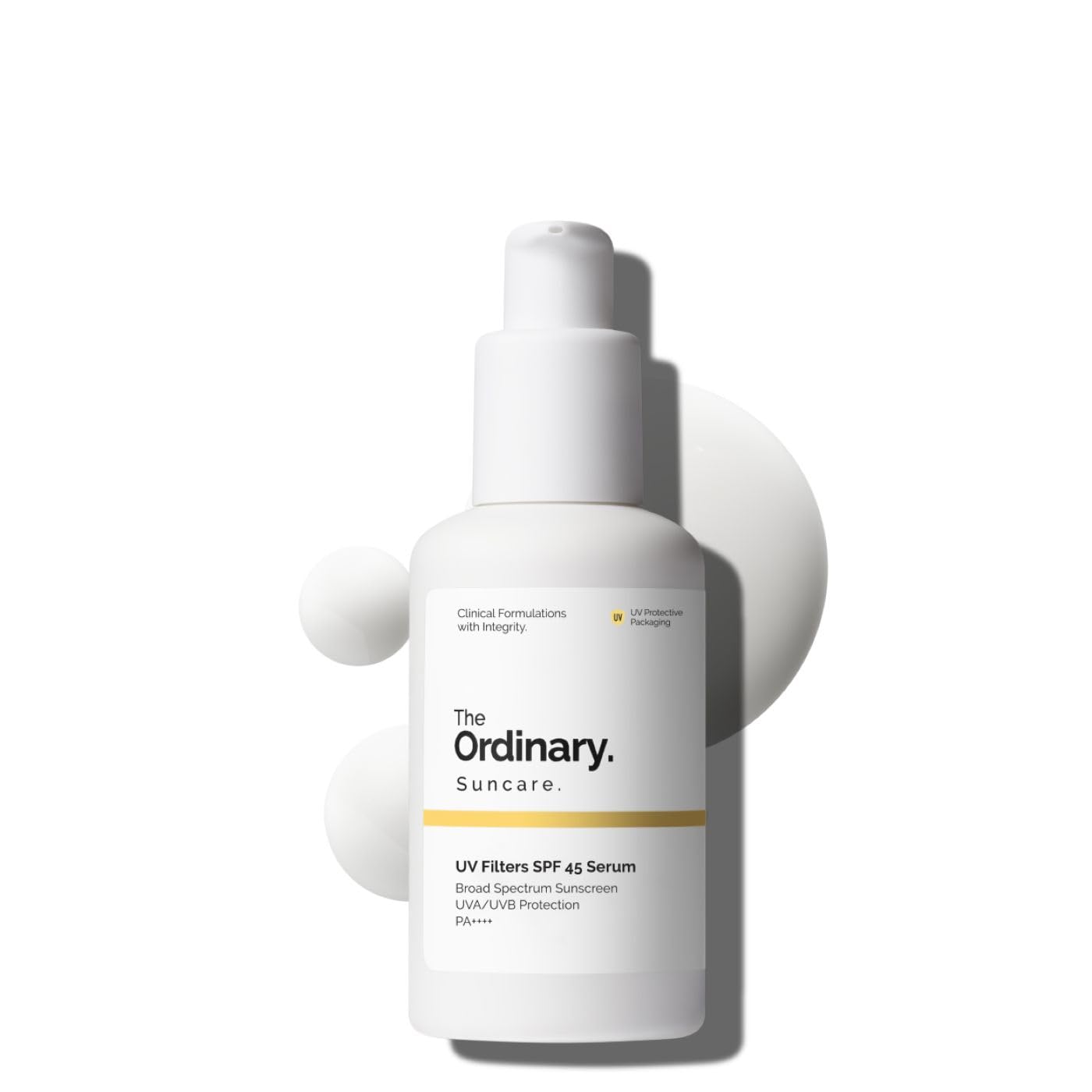 The Ordinary UV Filters SPF 45 Serum ofrece protección UVA/UVB y textura ligera para uso diario.