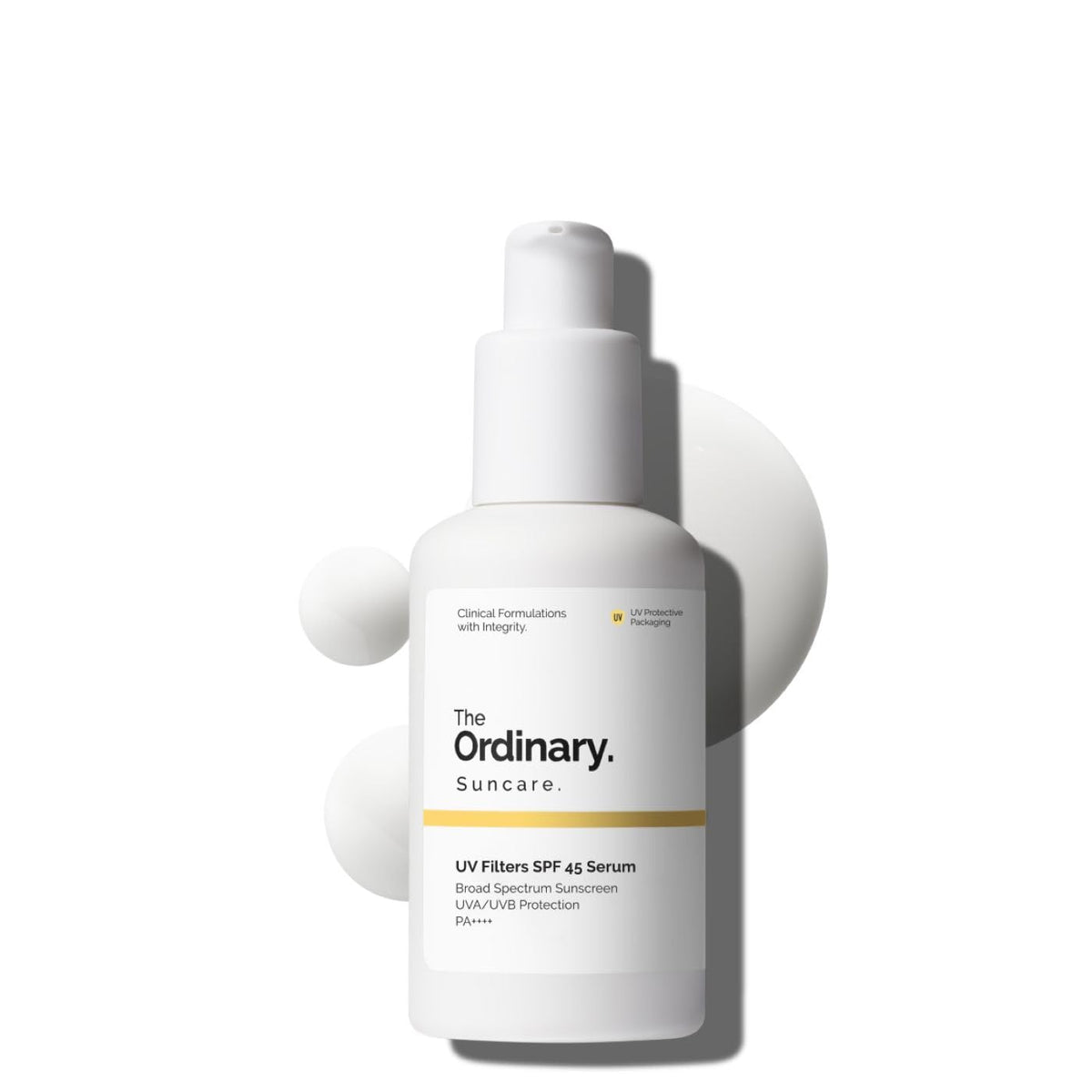 The Ordinary UV Filters SPF 45 Serum ofrece protección UVA/UVB y textura ligera para uso diario.