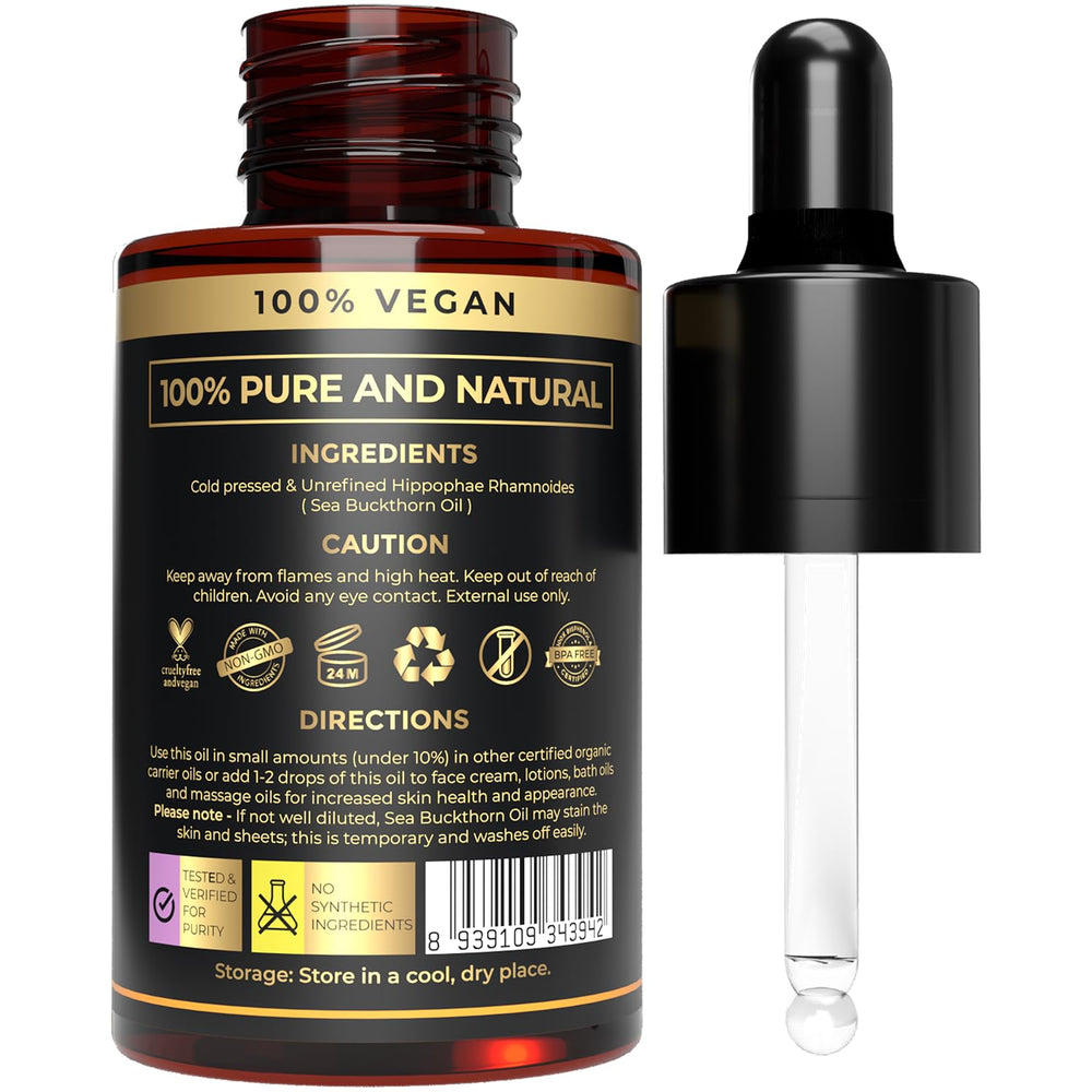 The Organic Forest: gotas de aceite de espino amarillo para rostro y piel.
