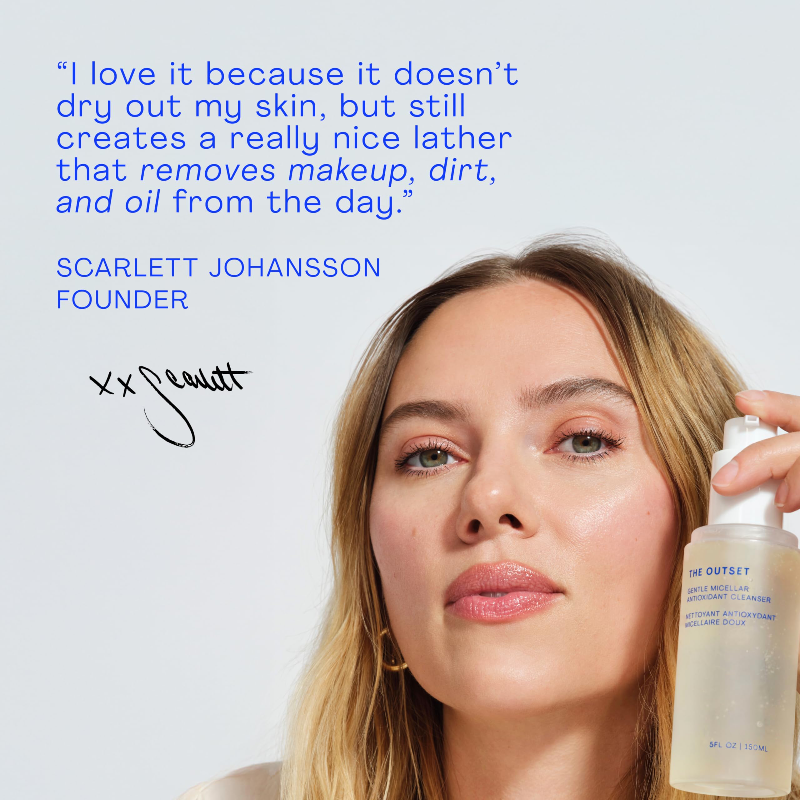 The Outset fragrance-free label highlighting a clean skincare approach