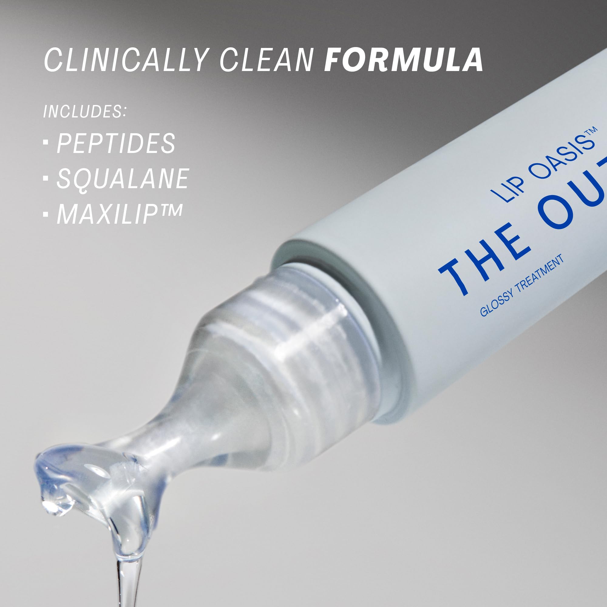The Outset Lip Oasis barrier-support benefit shown in a compact lip care routine.