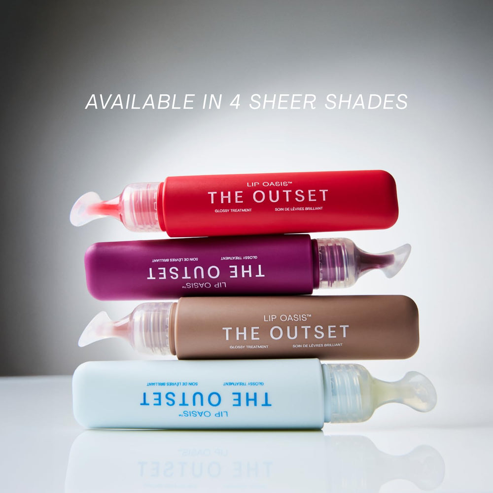 The Outset Lip Oasis minimal formulation emphasizes a clean, premium lip product.