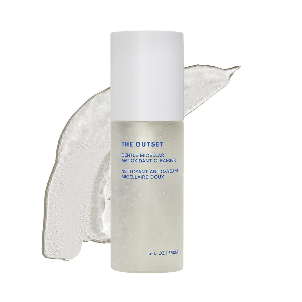 The Outset micellar antioxidant cleanser bottle with pump for easy daily use