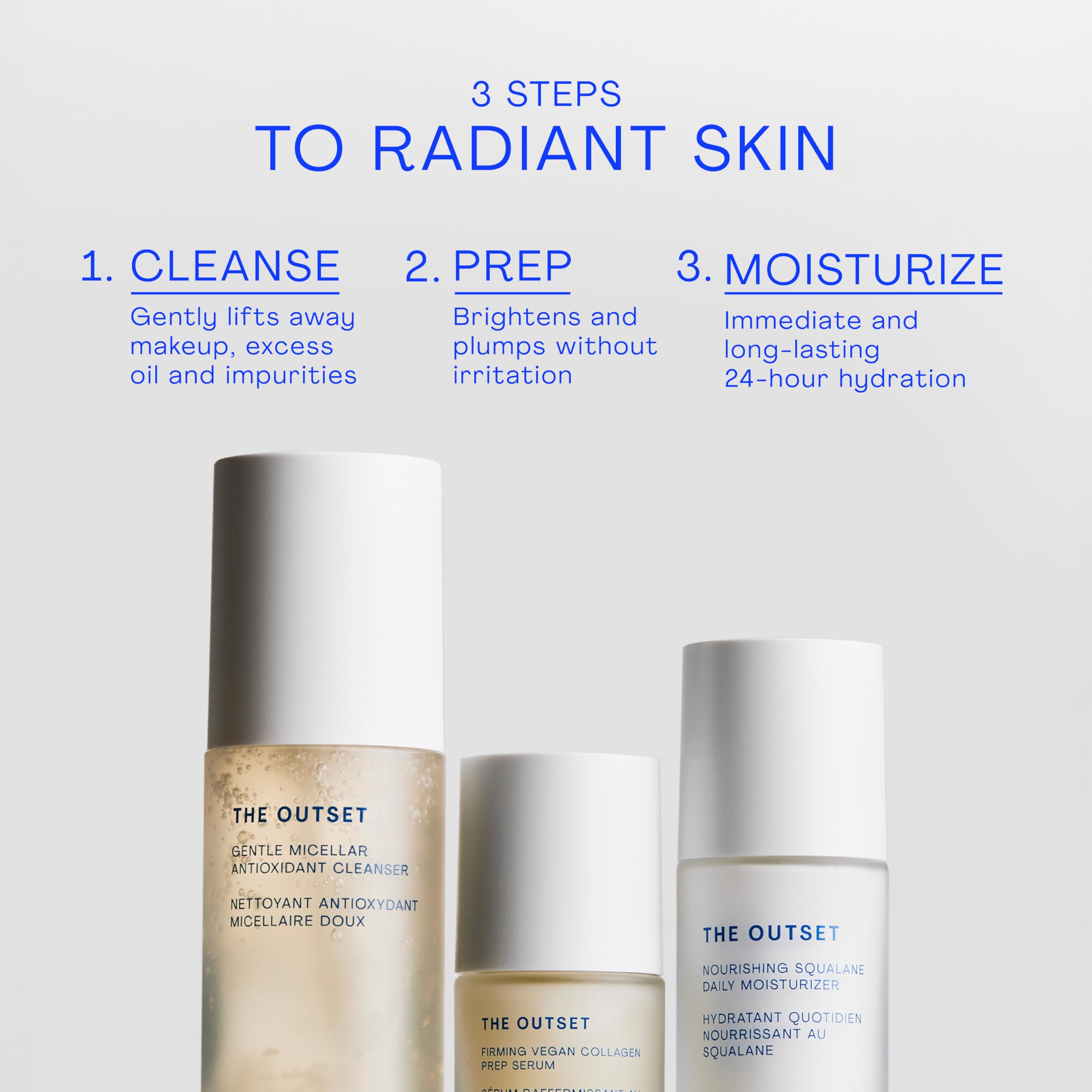 The Outset skincare routine image showing refreshed, balanced skin after use