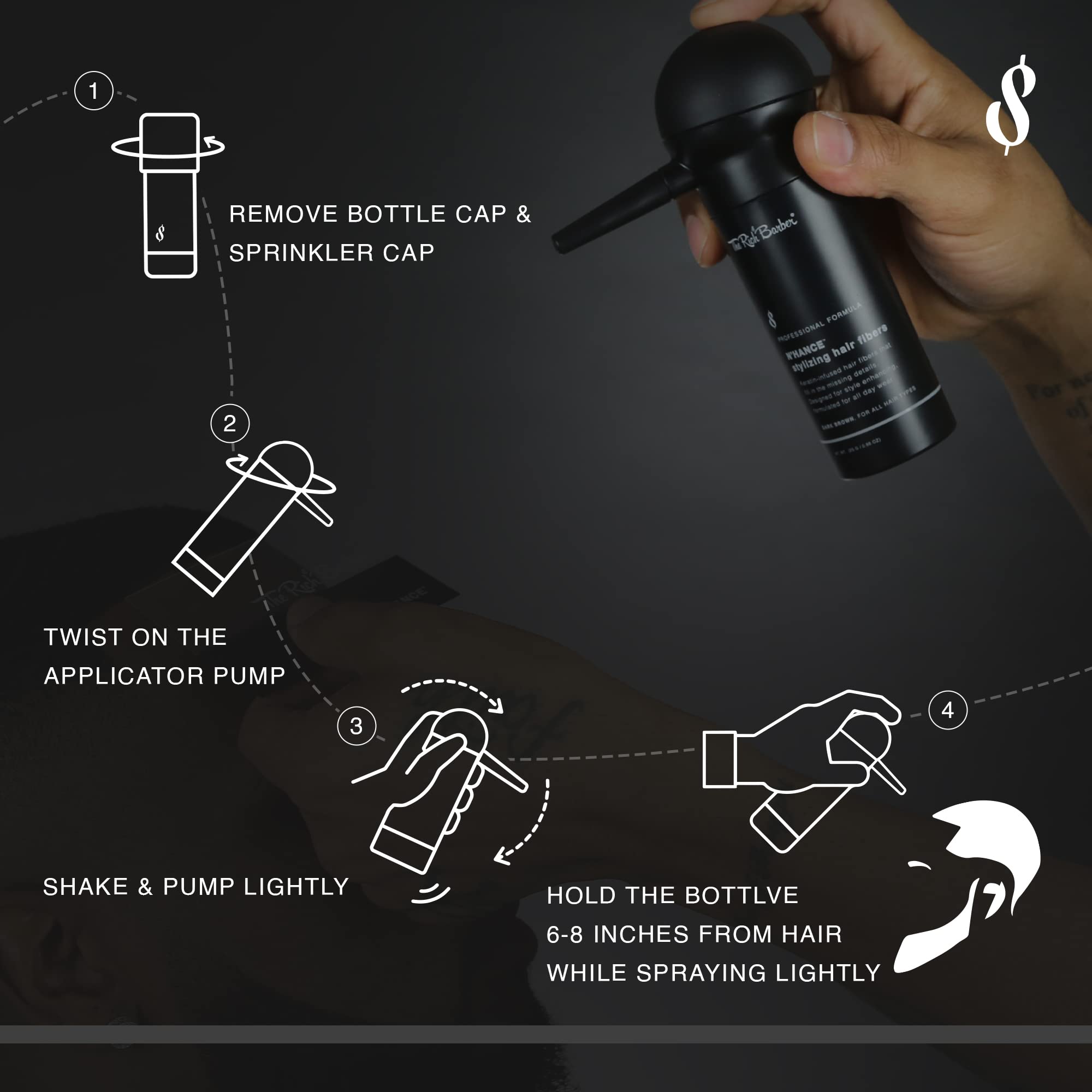 The Rich Barber N'Hance Pro beard fibers enhancing volume and fullness