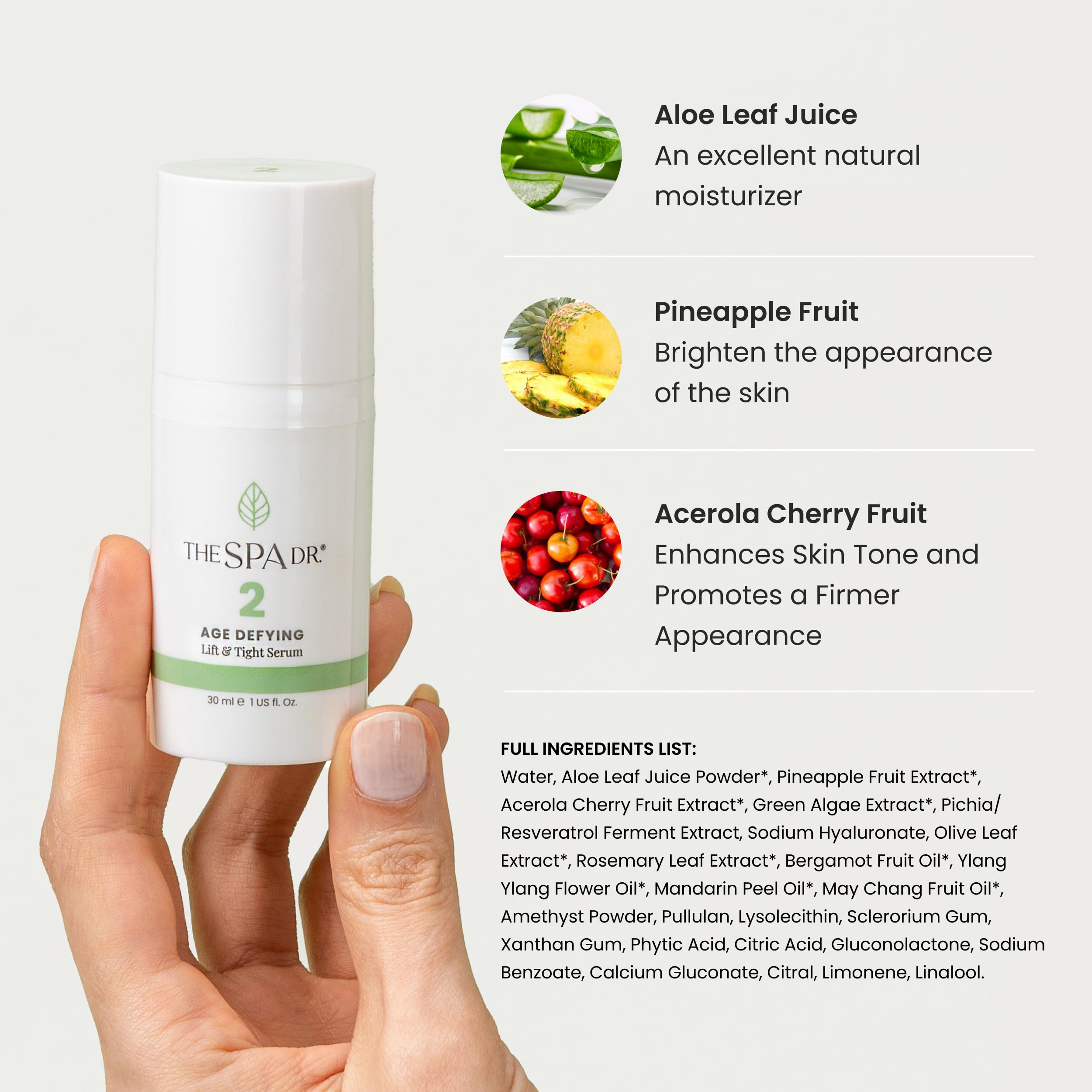 The Spa Dr Antioxidant Serum key ingredients resveratrol and chlorella