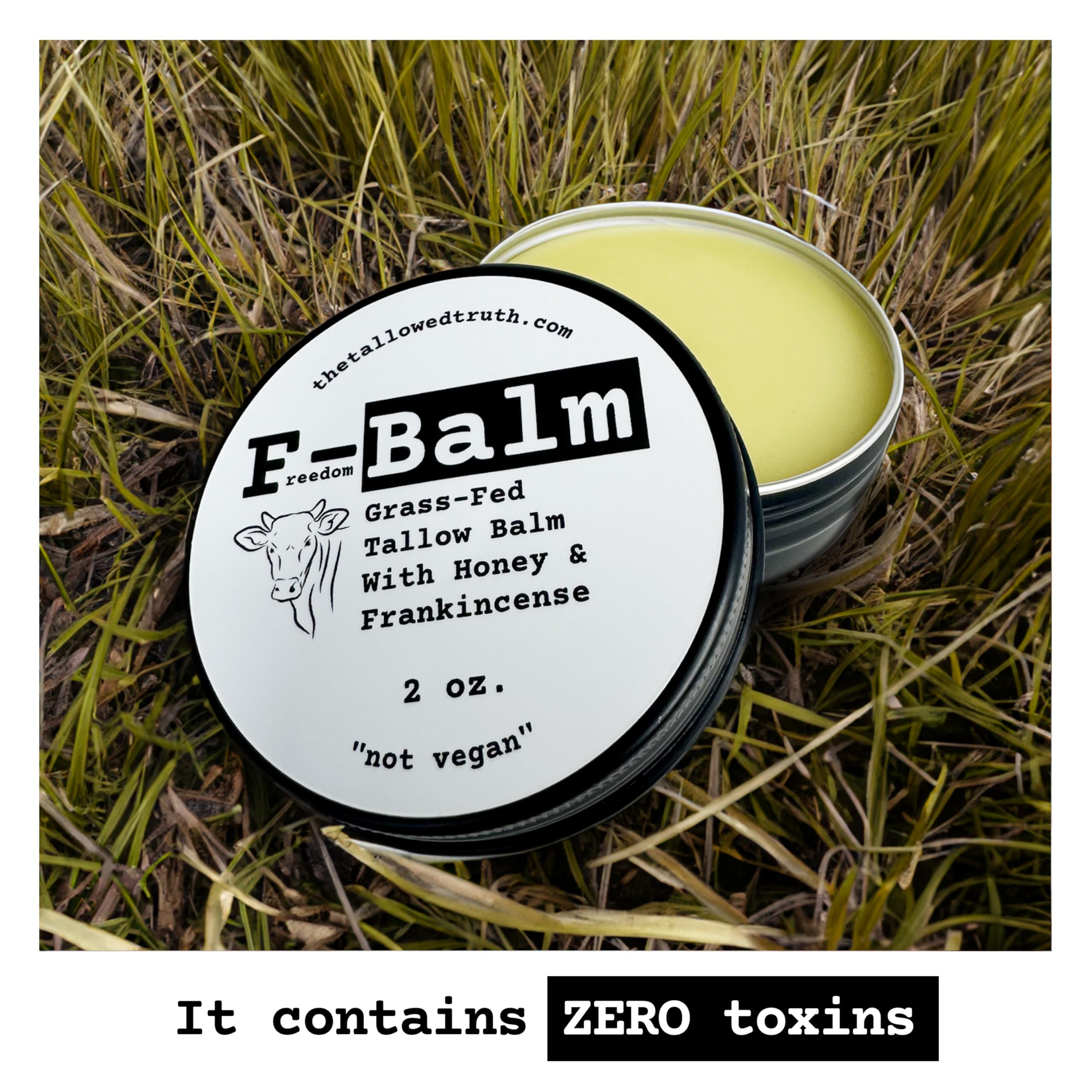 The Tallowed Truth F-Balm applied to hands to soften dry skin.