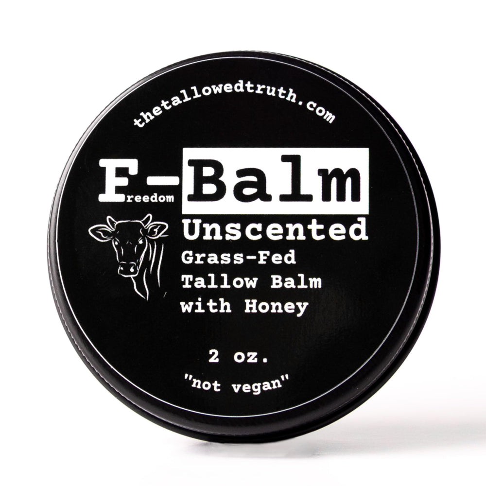 The Tallowed Truth F-Balm ingredients close-up showing nourishing tallow