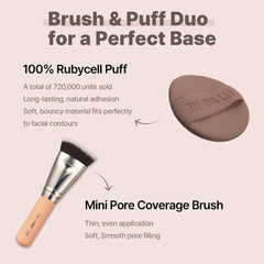 The Tool Lab All Day Fitting Duo Glow brush head closeup shows dense bristles.