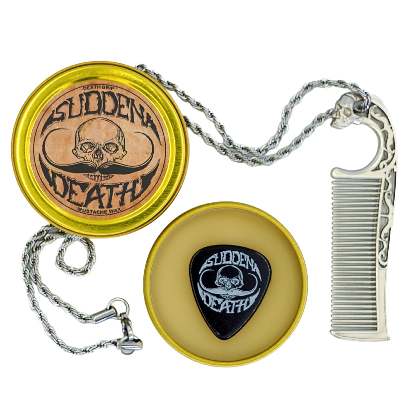 The Vintage Grooming Co Death Grip comb kit for precise moustache shaping on the go.