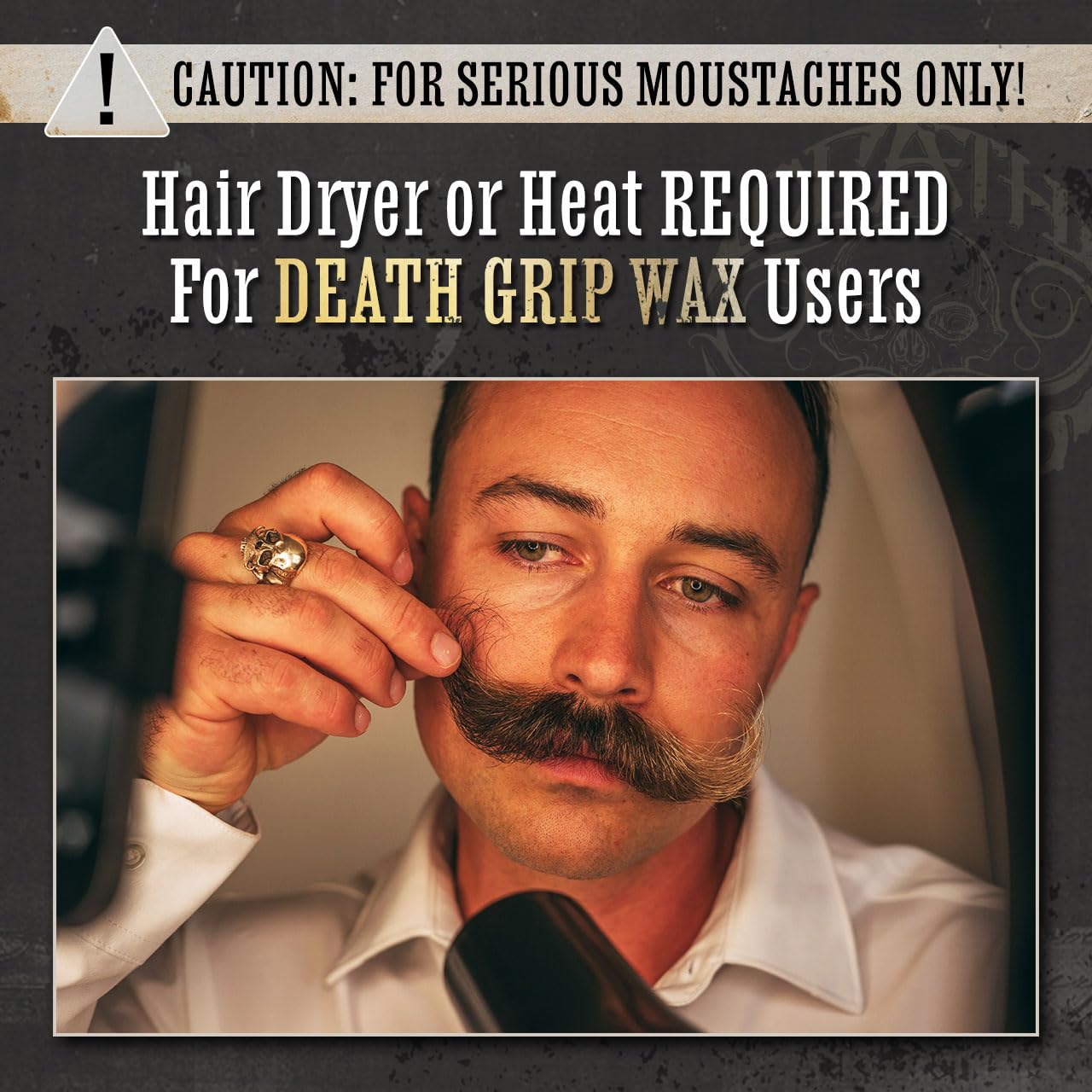 The Vintage Grooming Co closeup tin highlights premium all natural wax and unscented finish.