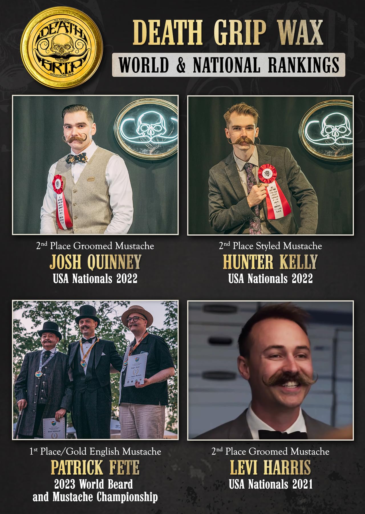 The Vintage Grooming Co moustache wax heat activation helps shape tough whiskers with warmth.