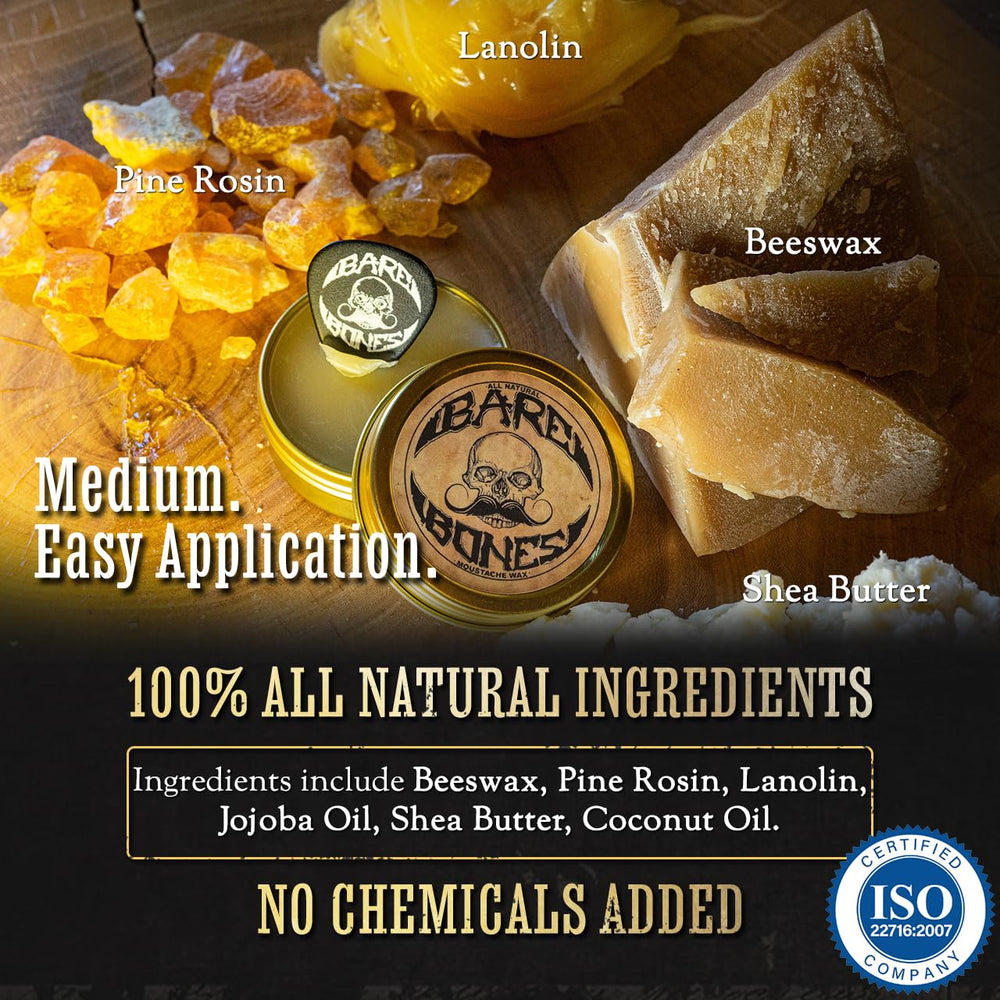 The Vintage Grooming Co natural ingredients include beeswax and jojoba for hair care.