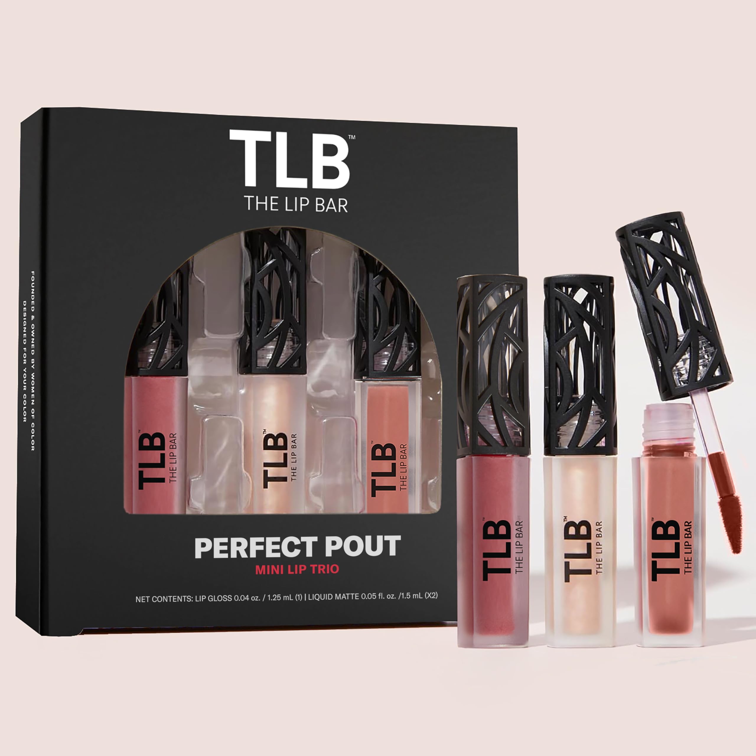 The Lip Bar Perfect Pout Mini Trio Trophy Wife brillo labial para un acabado deslumbrante