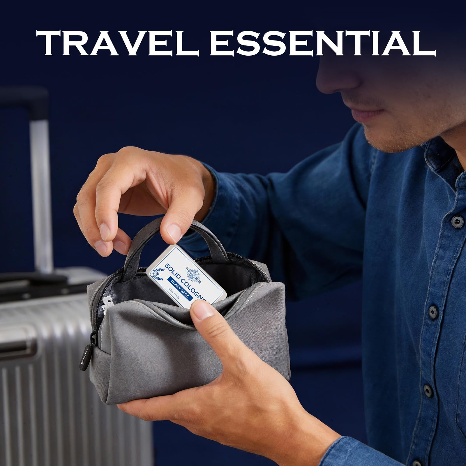 THEMANCODE travel-size set highlights 0.5 oz bottles for easy packing.