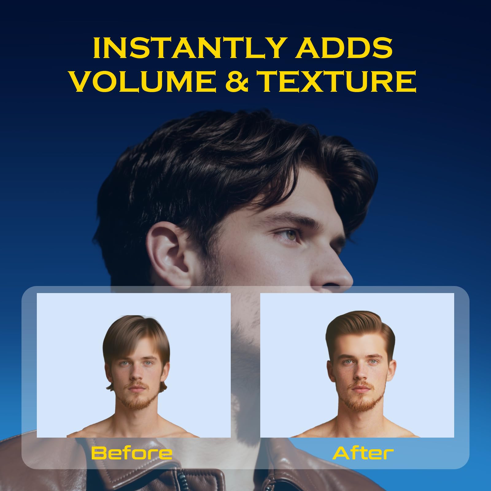 THEMANCODE texture powder volume shows instant lift without stiffness.