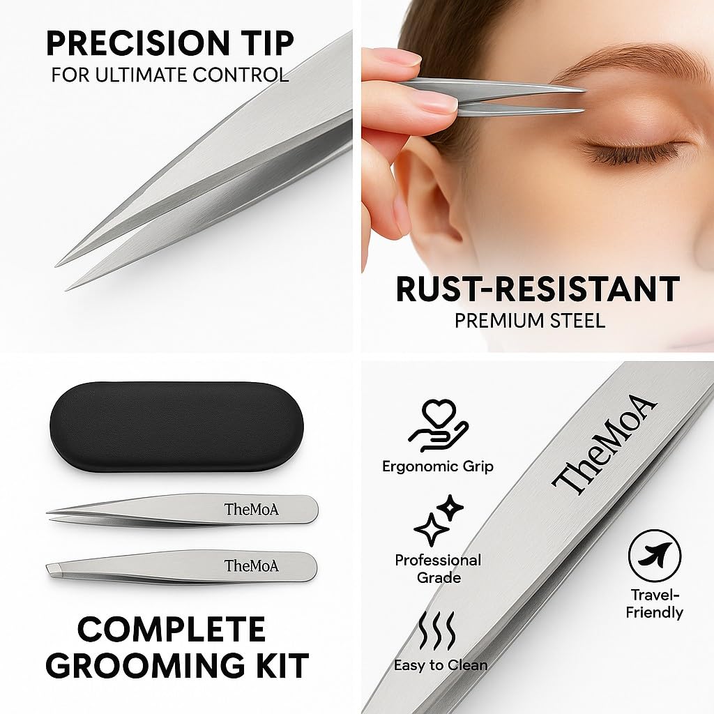 THEMOA eyelash extension tweezers for careful lash-line work