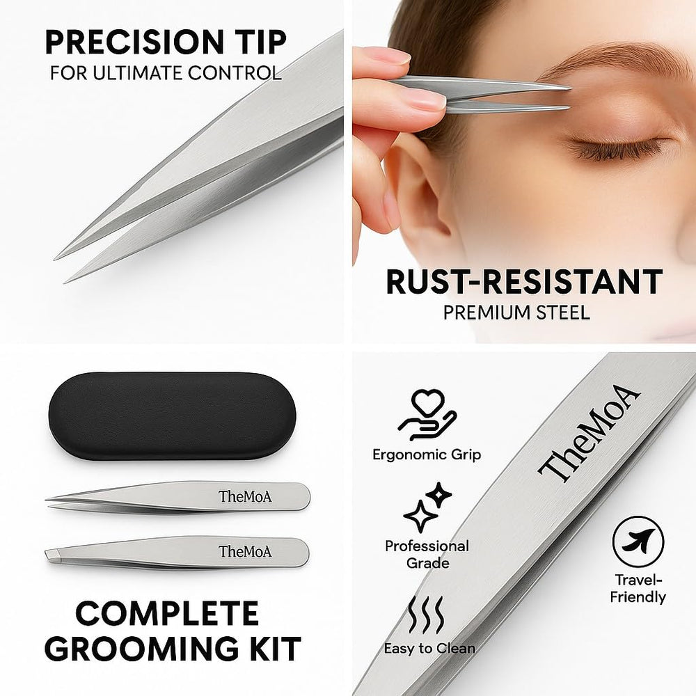 THEMOA eyelash extension tweezers for careful lash-line work