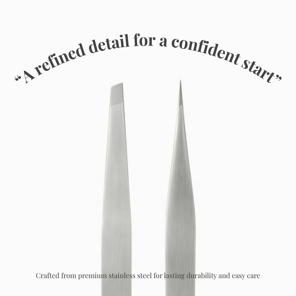 THEMOA stainless steel tweezers with protective case for travel and durability